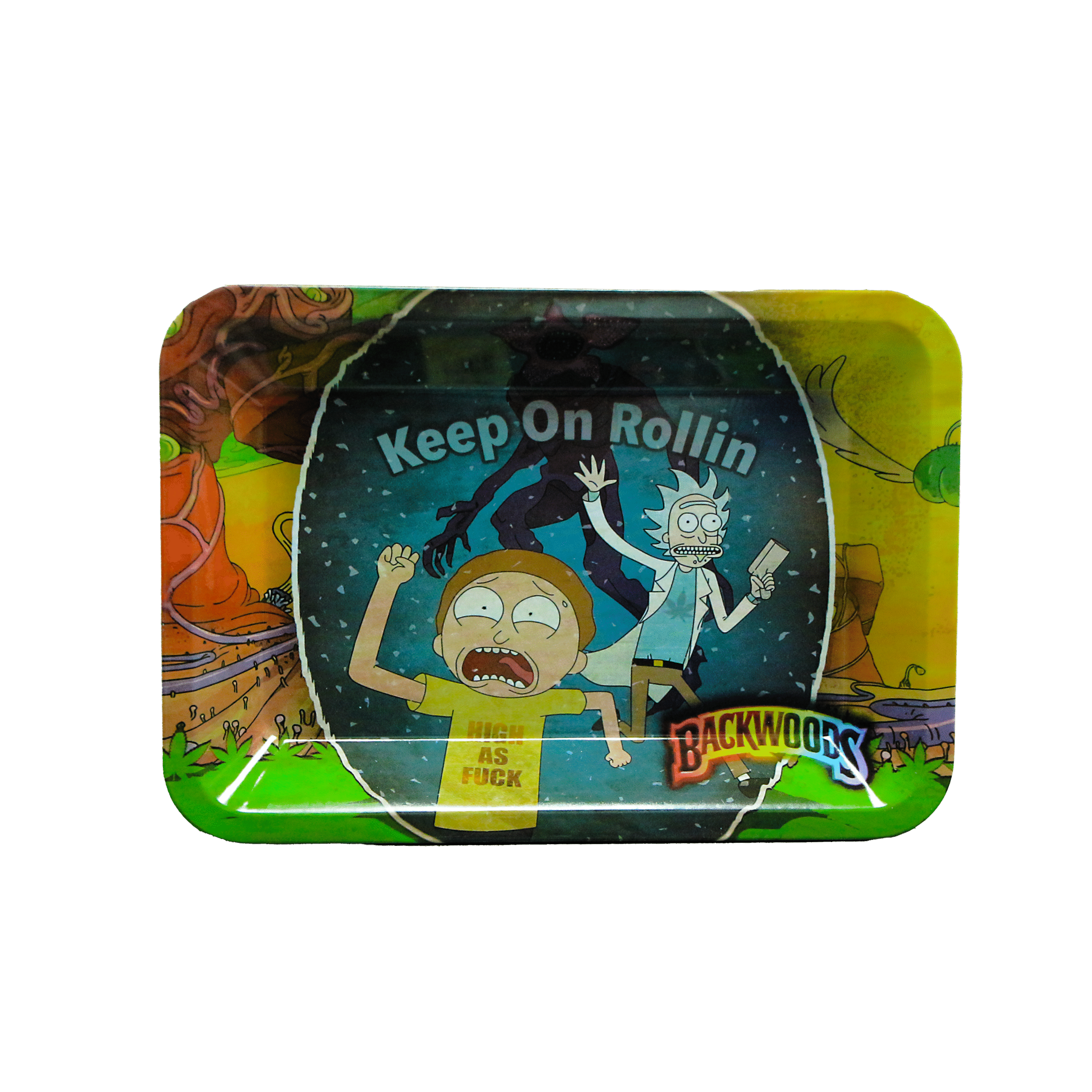 STNL-011 Small Tray No Lid – Backwoods Rick and Morty Keep on Rollin