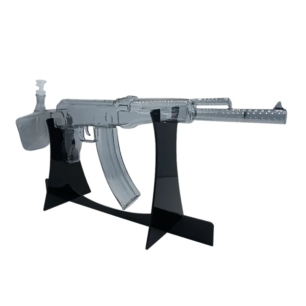 AK47-CLBK-002 - Get Lost AK47 Glass Water Pipe (Clear Black) - Image 4