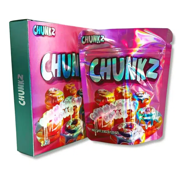 Bag-n-Box 3.5g Mylar Packaging Set – (25 Count Bags) + (25 Count) Display Boxes - Chunks Cinnamon Rolls BAGNBOX-074