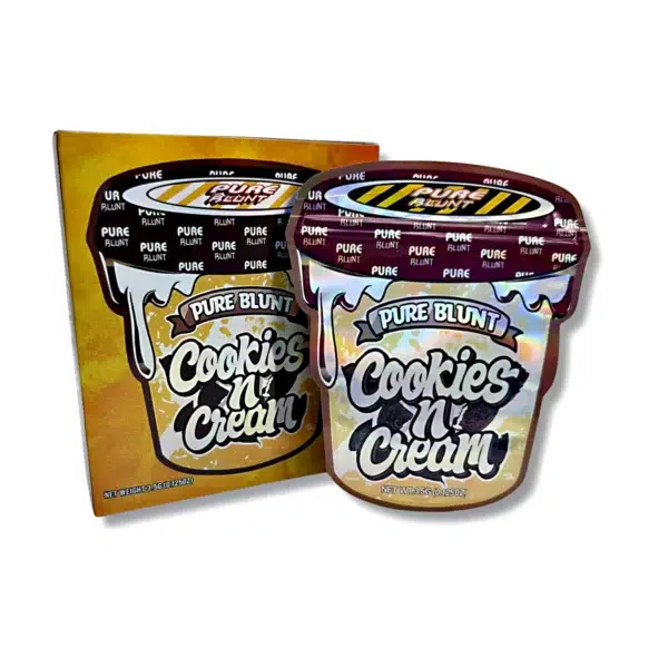 Bag-n-Box 3.5g Mylar Packaging Set – (25 Count Bags) + (25 Count) Display Boxes - Pure Blunt Cookies-n-Cream BAGNBOX-118