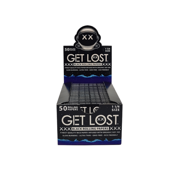 BRP-114-005 - Get Lost - Black Rolling Papers – (50 Count) (1 1/4")