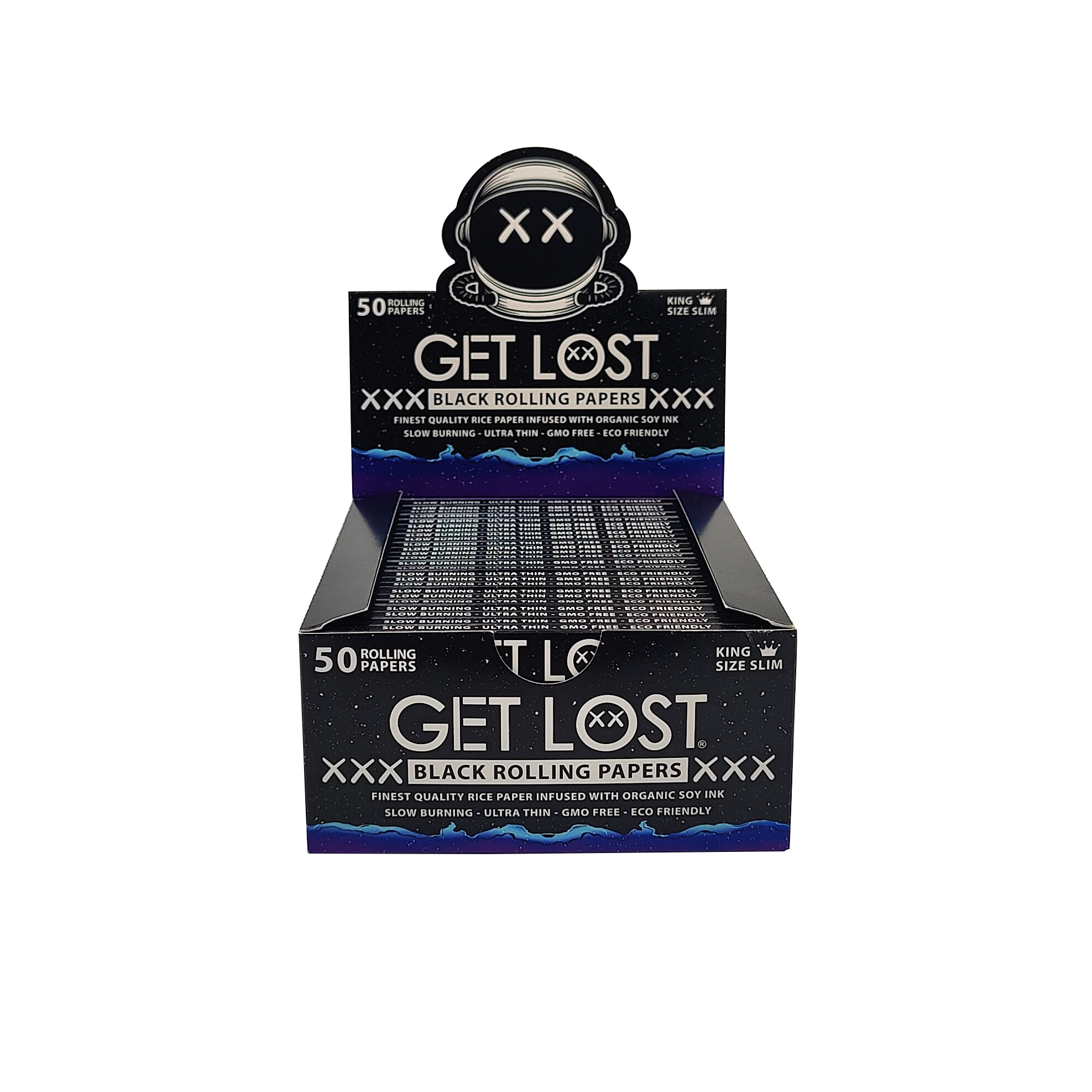 BRP-KS-011 – Get Lost – Black Rolling Papers – 4-in-1 Kit (King Size Slim)