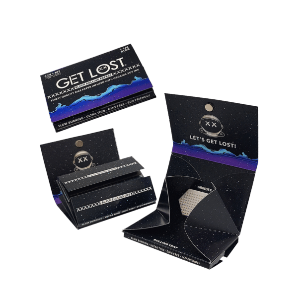 BRP-KS-011 - Get Lost - Black Rolling Papers – 4-in-1 Kit (King Size Slim) - Image 2