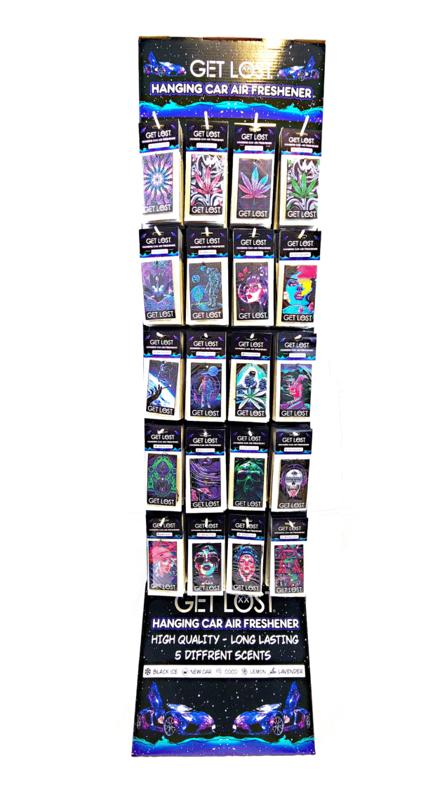 CAF-400PK-001 - Get Lost Hanging Car Air Freshener Display (400 Count)