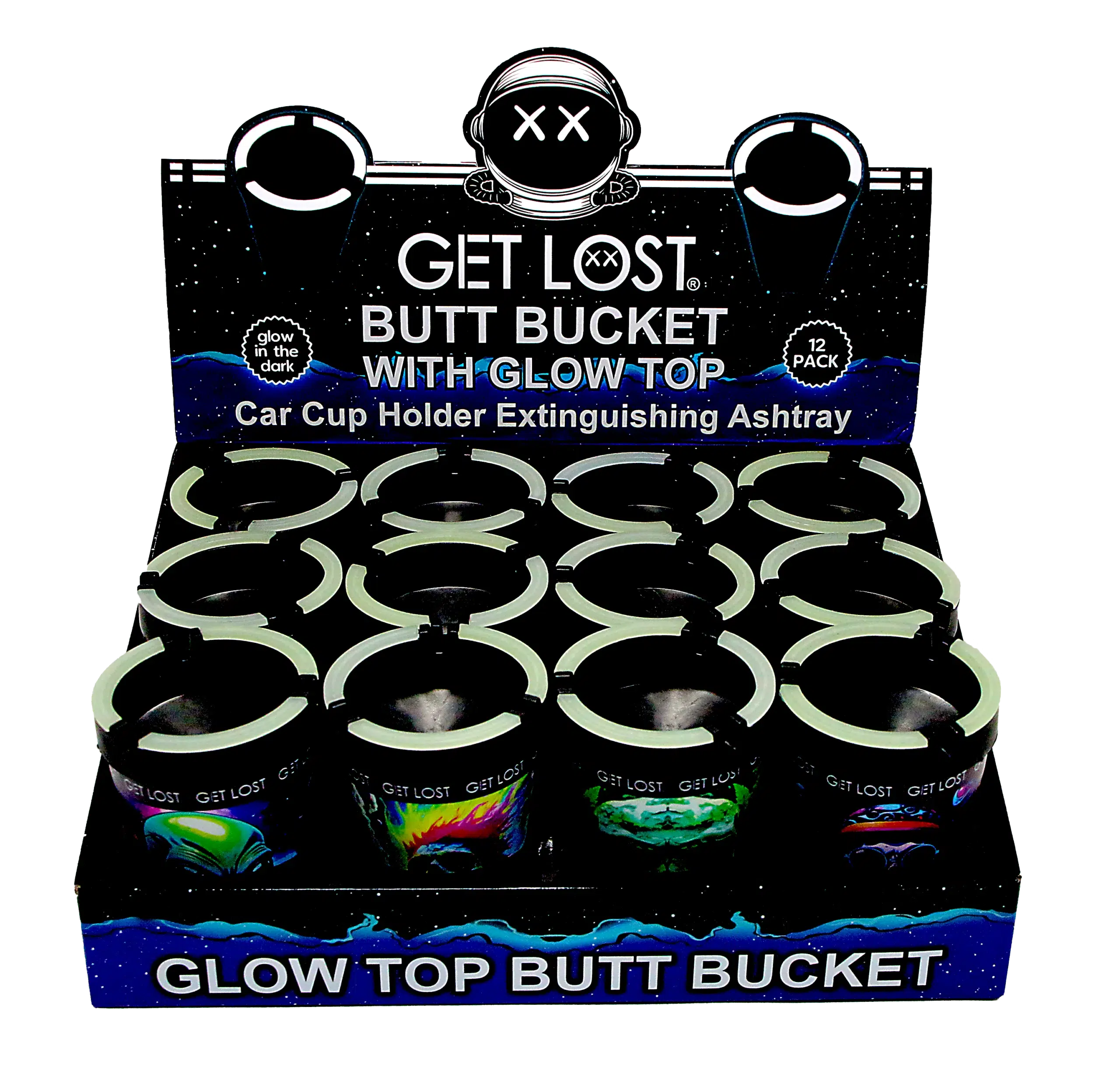 BB-12PK-001 – Get Lost Glow Top Butt Bucket (12 Count) Set 01