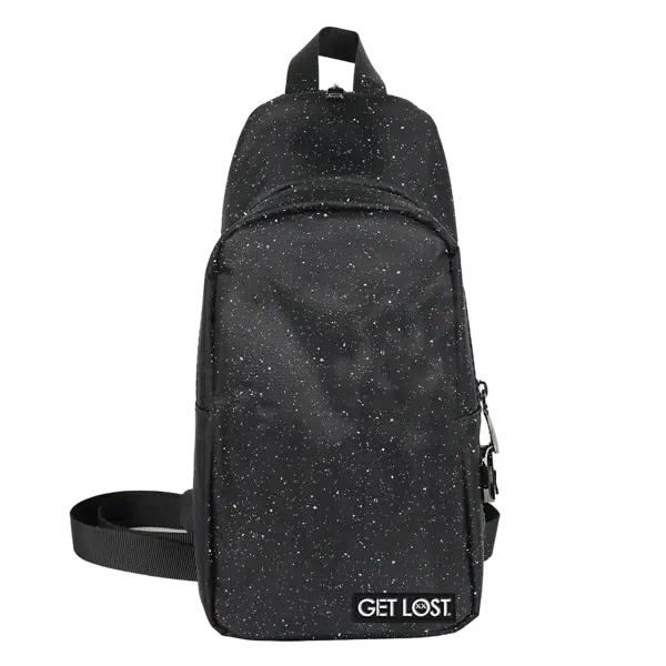 CB-SL-008 Get Lost Saffiano Leather Smell-Proof Premium Convertible Bag (Black Galaxy)
