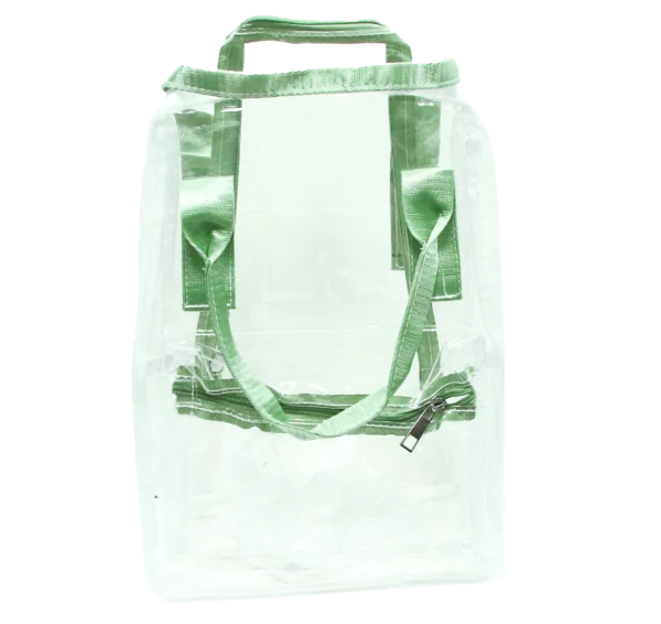 CBR-GRE-002 Clear Bag Collection – Clear Rectangular Backpack (Green)