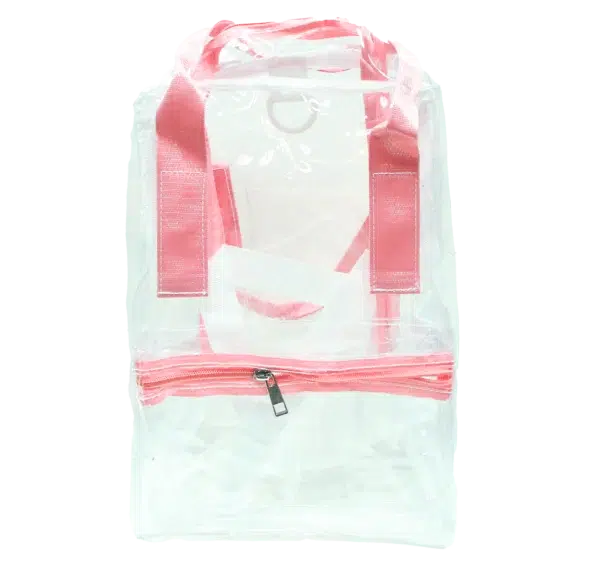 CBR-PNK-001 Clear Bag Collection – Clear Rectangular Backpack (Pink)