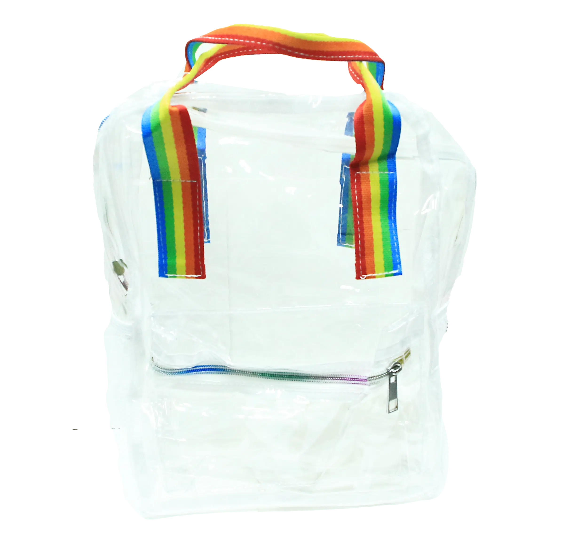 CBS-RBW-001 Clear Bag Collection – Clear Square Backpack (Rainbow)