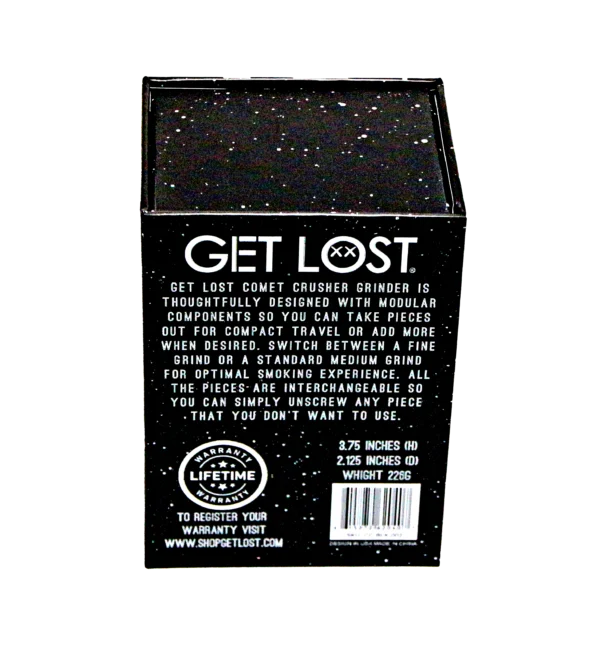 CC-BLK-002 Get Lost Comet Crusher Gradient Premium Herb Grinder (7-Piece Modular Design) (Black) - Image 18