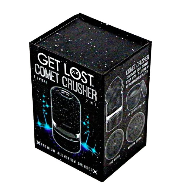 CC-BLK-002 Get Lost Comet Crusher Gradient Premium Herb Grinder (7-Piece Modular Design) (Black) - Image 16