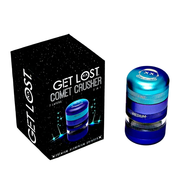CC-PB-001 Get Lost Comet Crusher Gradient Premium Herb Grinder (7-Piece Modular Design) (Blue-Purple) - Image 9