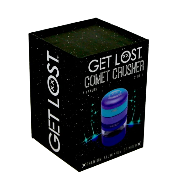 CC-PB-001 Get Lost Comet Crusher Gradient Premium Herb Grinder (7-Piece Modular Design) (Blue-Purple) - Image 4