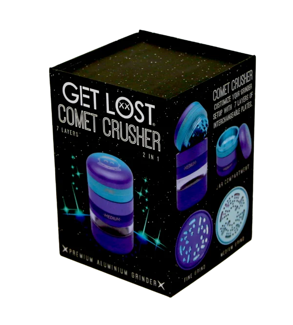 CC-PB-001 Get Lost Comet Crusher Gradient Premium Herb Grinder (7-Piece Modular Design) (Blue-Purple) - Image 2