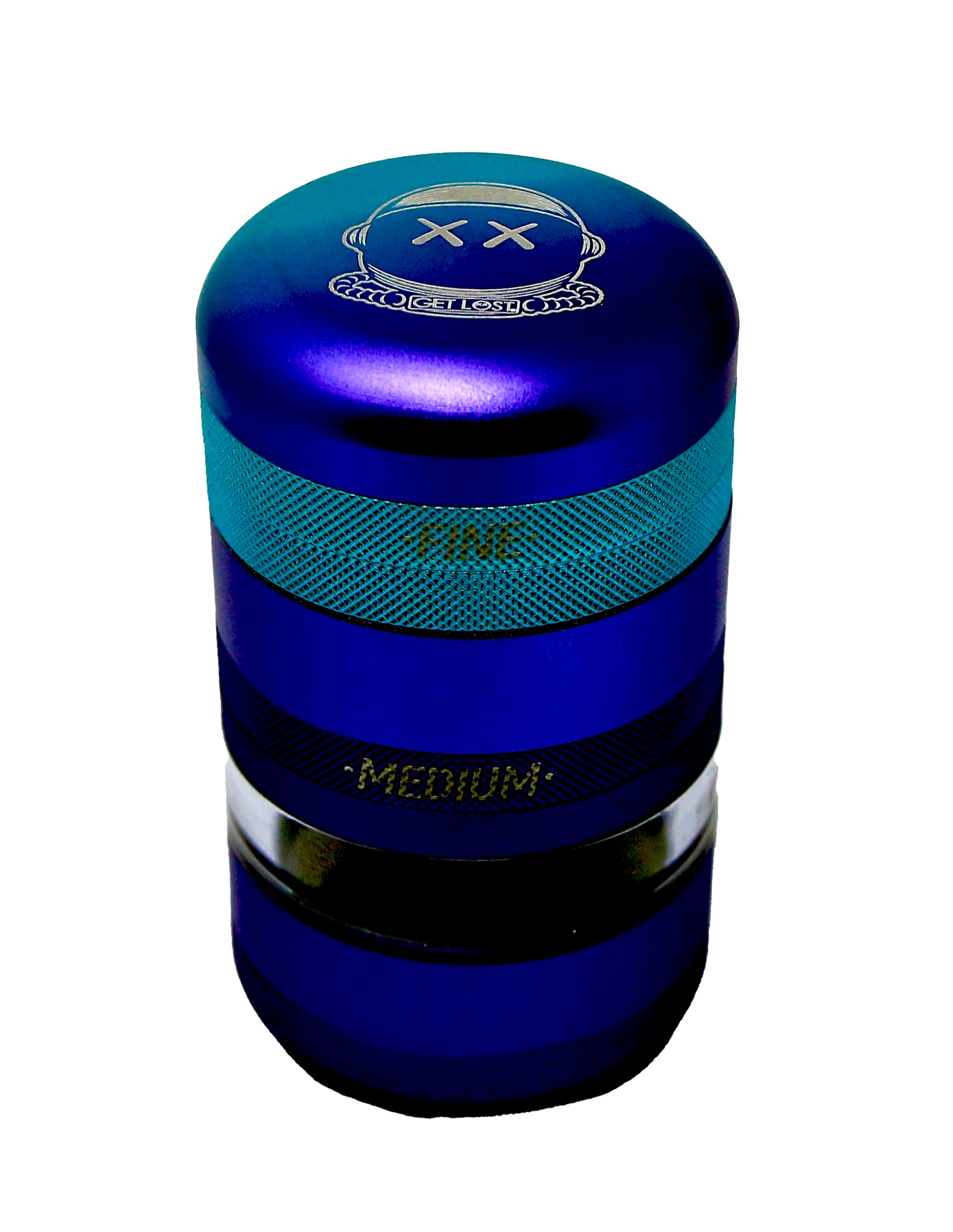 CC-PB-001 Get Lost Comet Crusher Gradient Premium Herb Grinder (7-Piece Modular Design) (Blue-Purple)
