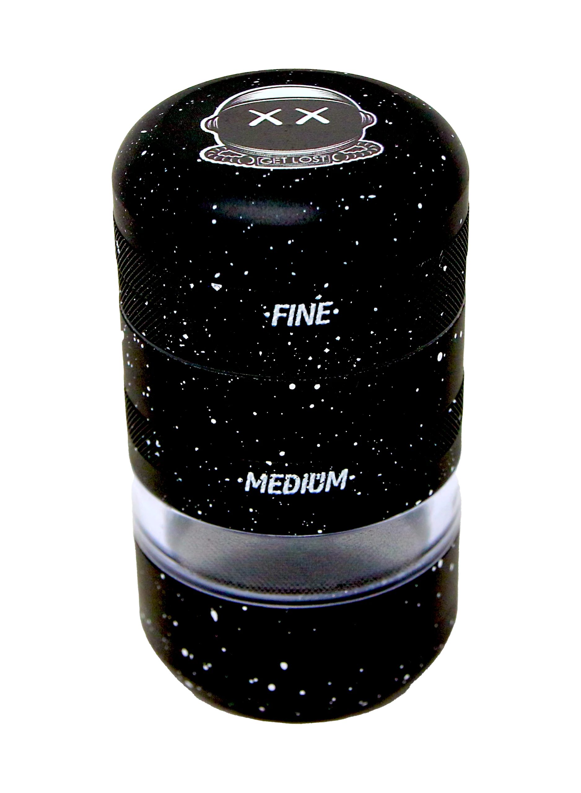 CC-BLK-002 Get Lost Comet Crusher Gradient Premium Herb Grinder (7-Piece Modular Design) (Black)
