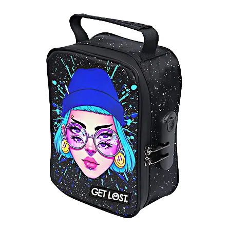 CSB-SL-004 Get Lost Premium Saffiano Leather Stash Bag ( 4 Eyes Trippy Girl)