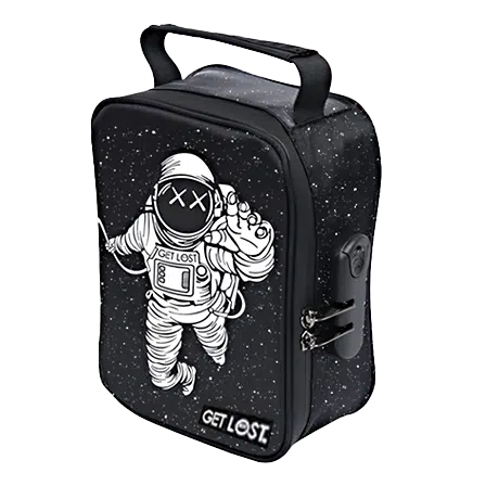 CSB-SL-006 Get Lost Premium Saffiano Leather Stash Bag (Astronaut Floating)