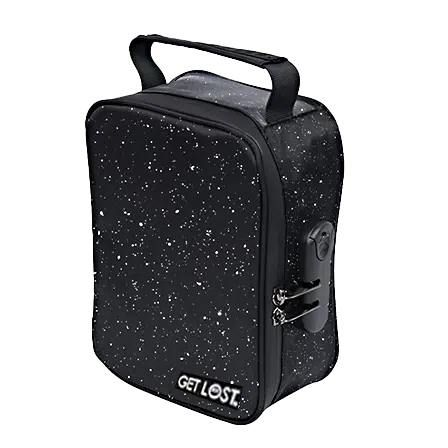 CSB-SL-008 Get Lost Premium Saffiano Leather Stash Bag (Black Galaxy)