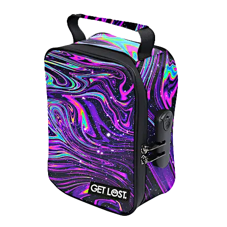 CSB-SL-010 Get Lost Premium Saffiano Leather Stash Bag (Purple Swirl)