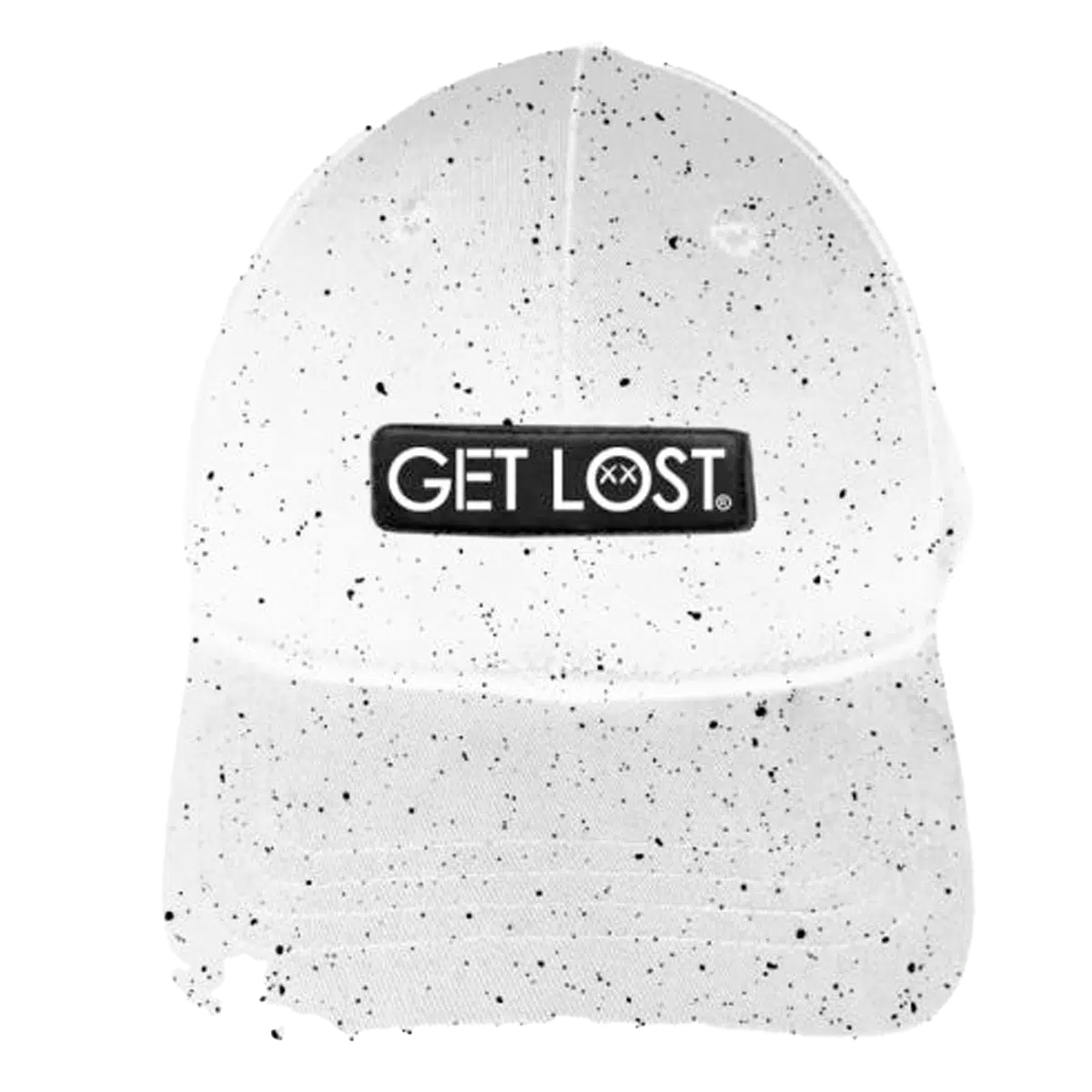 CWSPP-011 New! Get Lost Secret Zipper Pocket Cap – Smell-Proof Stash Hat (White Black Stars)
