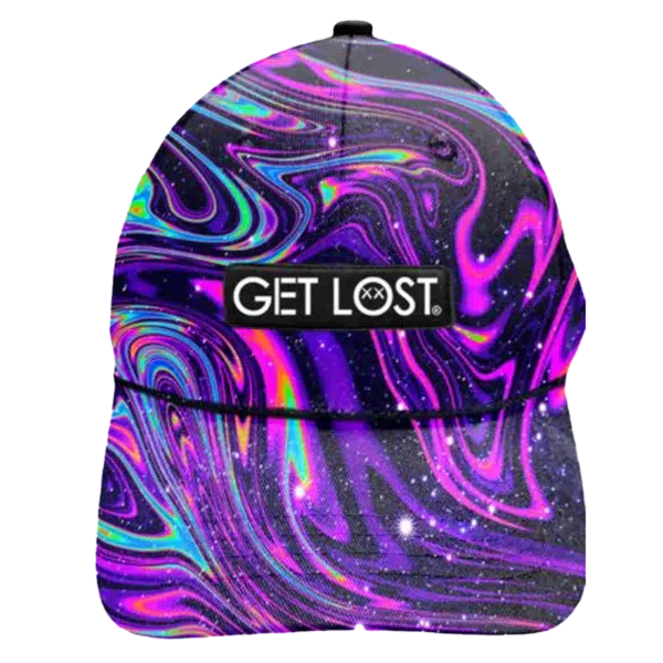 CWSPP-013 New! Get Lost Secret Zipper Pocket Cap – Smell-Proof Stash Hat (Purple Swirl)