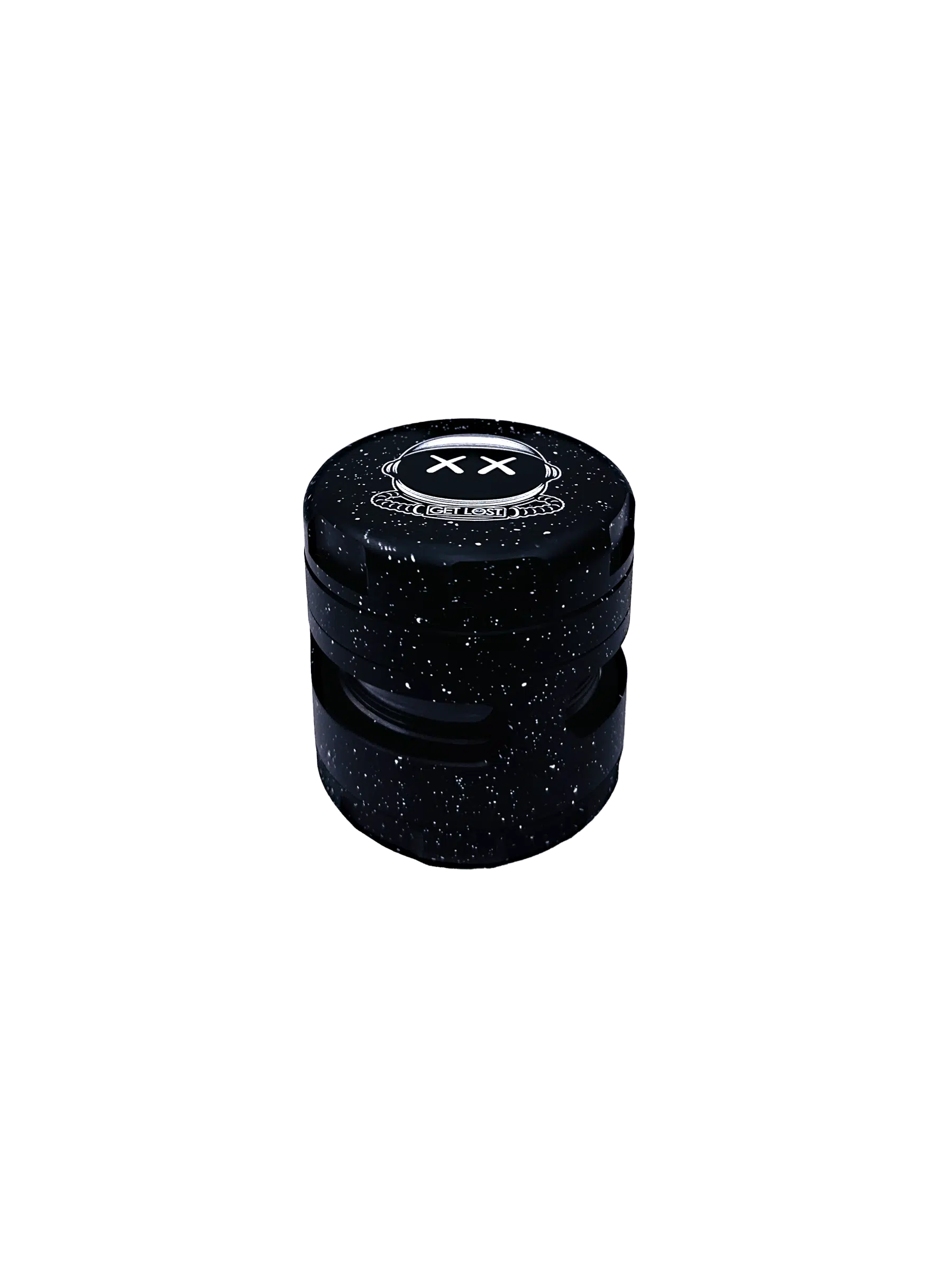 DC-GPG-BP-002 Get Lost Premium Aluminum Grinder Diamond Crusher (Black-Silver)