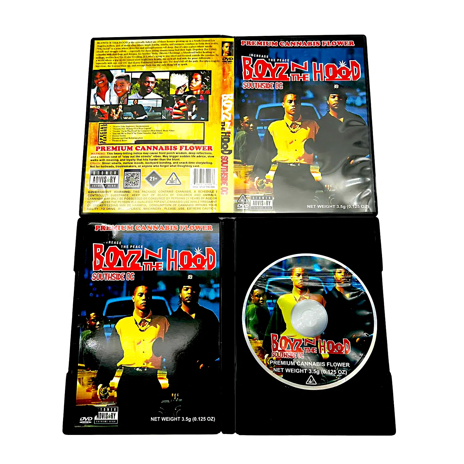 3.5 Gram Mylar Bag – Premium Mylar Bag + DVD Case Set – Boyz in the Hood – DVD-MB-006