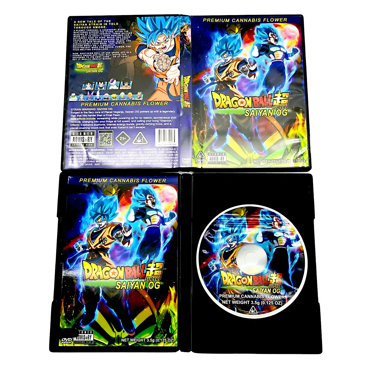 3.5 Gram Mylar Bag – Premium Mylar Bag + DVD Case Set – DragonBall Saitan OG – DVD-MB-009