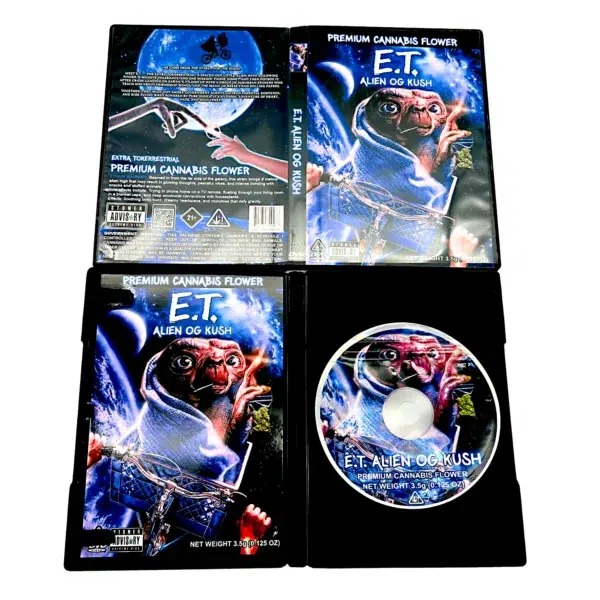 3.5 Gram Mylar Bag – Premium Mylar Bag + DVD Case Set - E.T. Alien OG Kush - DVD-MB-011
