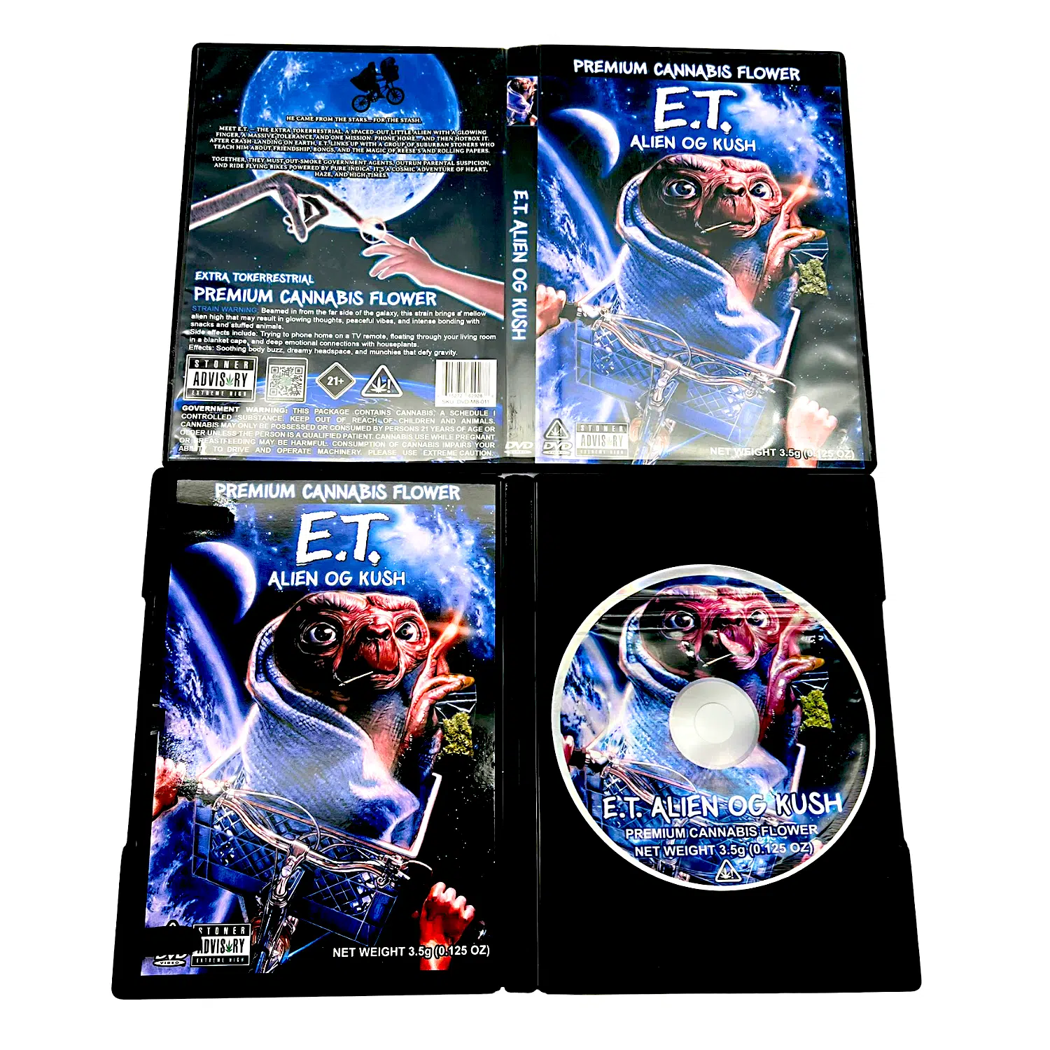 3.5 Gram Mylar Bag – Premium Mylar Bag + DVD Case Set – E.T. Alien OG Kush – DVD-MB-011