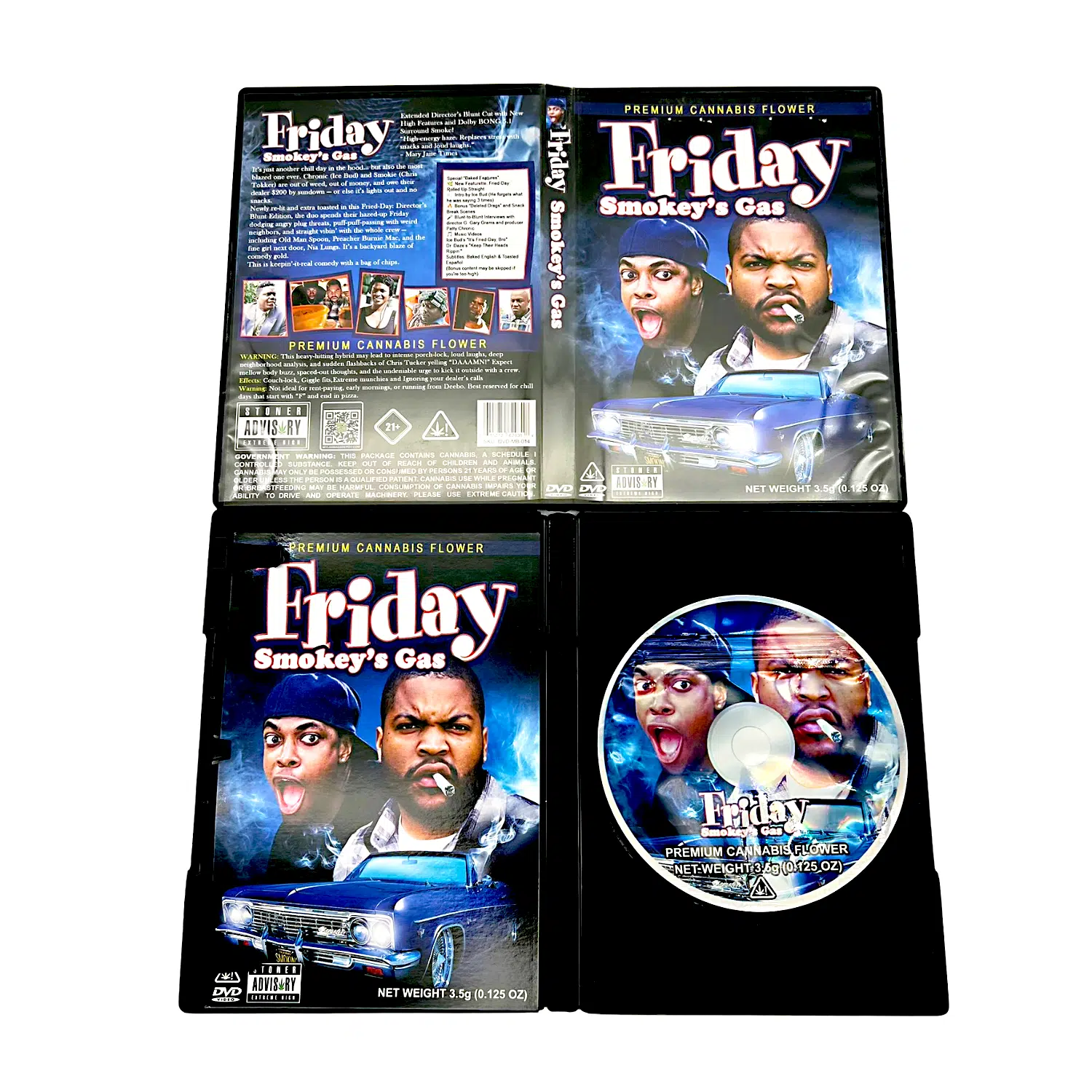 3.5 Gram Mylar Bag – Premium Mylar Bag + DVD Case Set – Friday Smokey’s Gas – DVD-MB-014