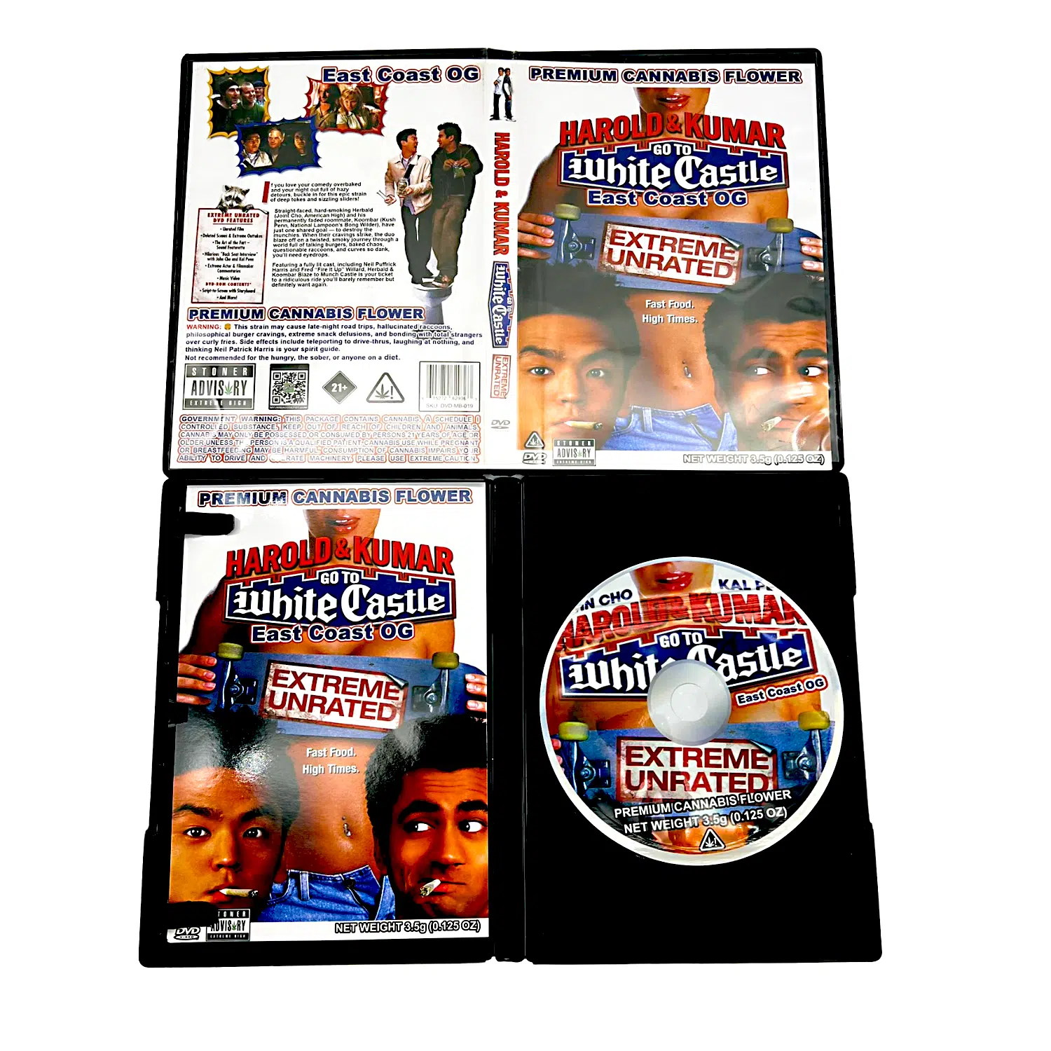 3.5 Gram Mylar Bag – Premium Mylar Bag + DVD Case Set – White Castle East Coast OG – DVD-MB-019