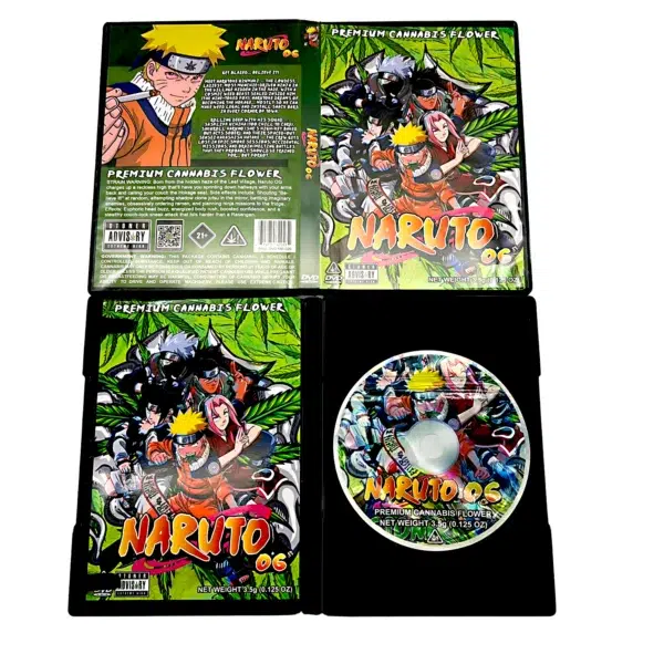 3.5 Gram Mylar Bag – Premium Mylar Bag + DVD Case Set - Naruto OG - DVD-MB-026