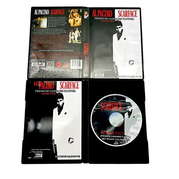 3.5 Gram Mylar Bag – Premium Mylar Bag + DVD Case Set - Al Panico Scarface - DVD-MB-033