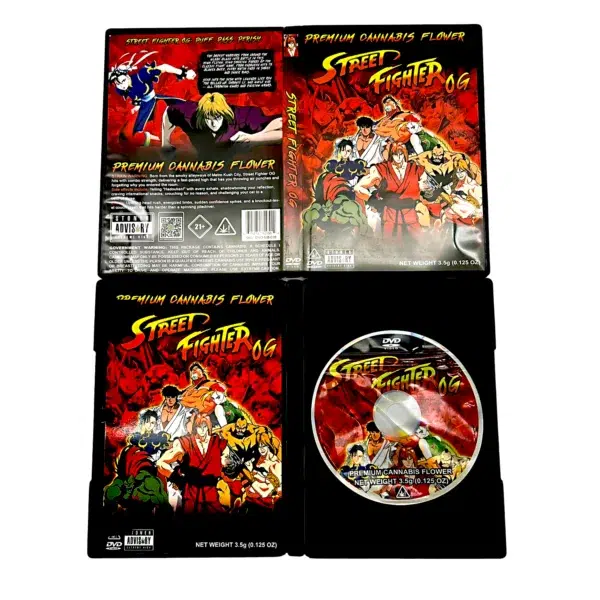 3.5 Gram Mylar Bag – Premium Mylar Bag + DVD Case Set - Street Fighter OG - DVD-MB-038