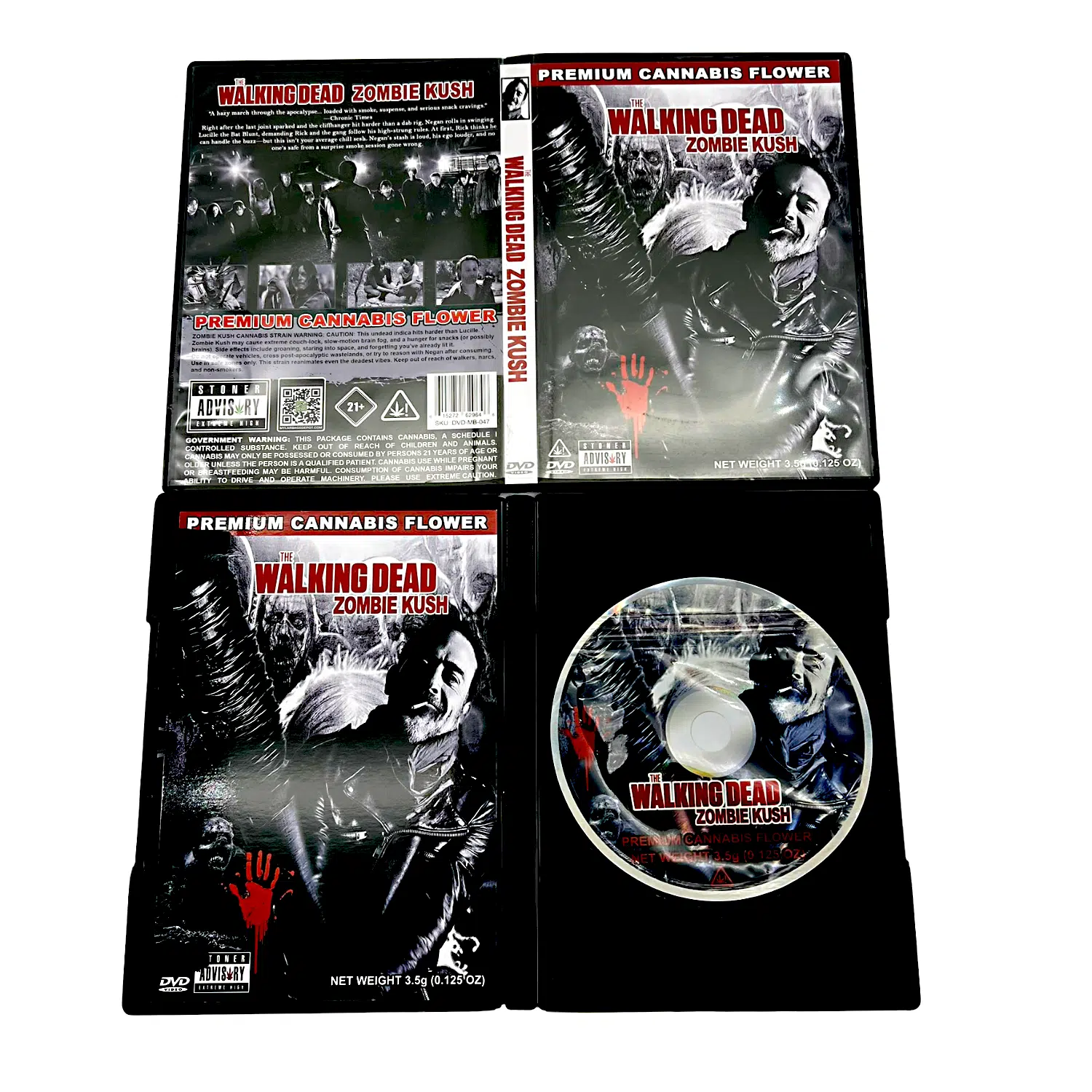 3.5 Gram Mylar Bag – Premium Mylar Bag + DVD Case Set – The Walking Dead Zombie Kush – DVD-MB-047