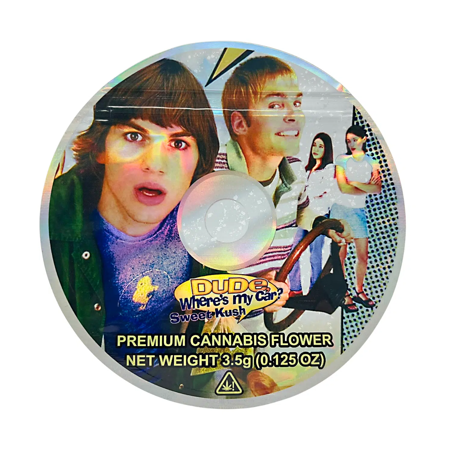 3.5 Gram Mylar Bag – Premium Mylar DVD Bag Only – Dude Where is My Car Sweet Kush – DVDMB-35-010