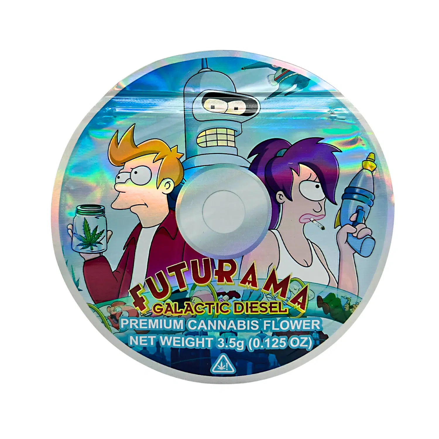 3.5 Gram Mylar Bag – Premium Mylar DVD Bag Only – Futurama Galactic Diesel – DVDMB-35-015