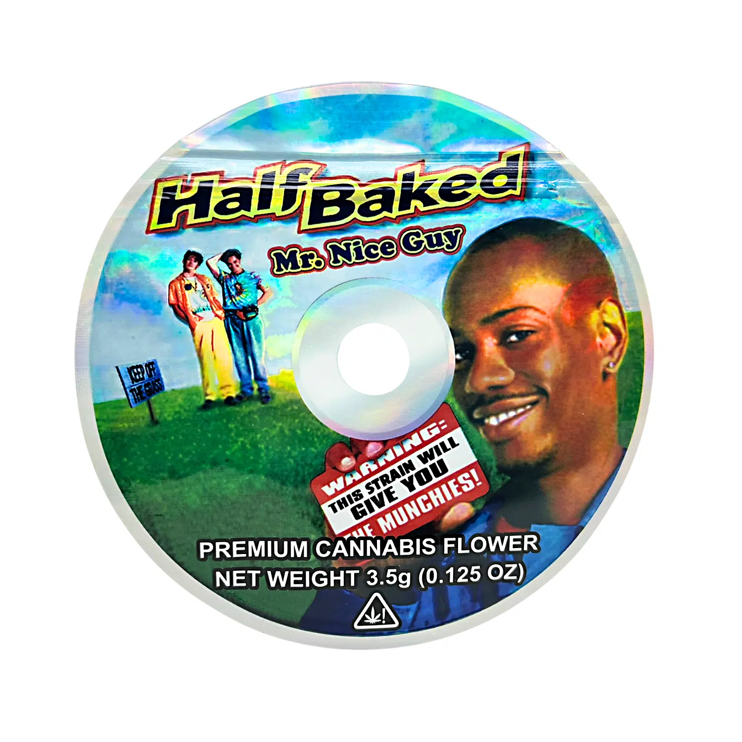 3.5 Gram Mylar Bag – Premium Mylar DVD Bag Only – Half Baked Mr. Nice Guy – DVDMB-35-018