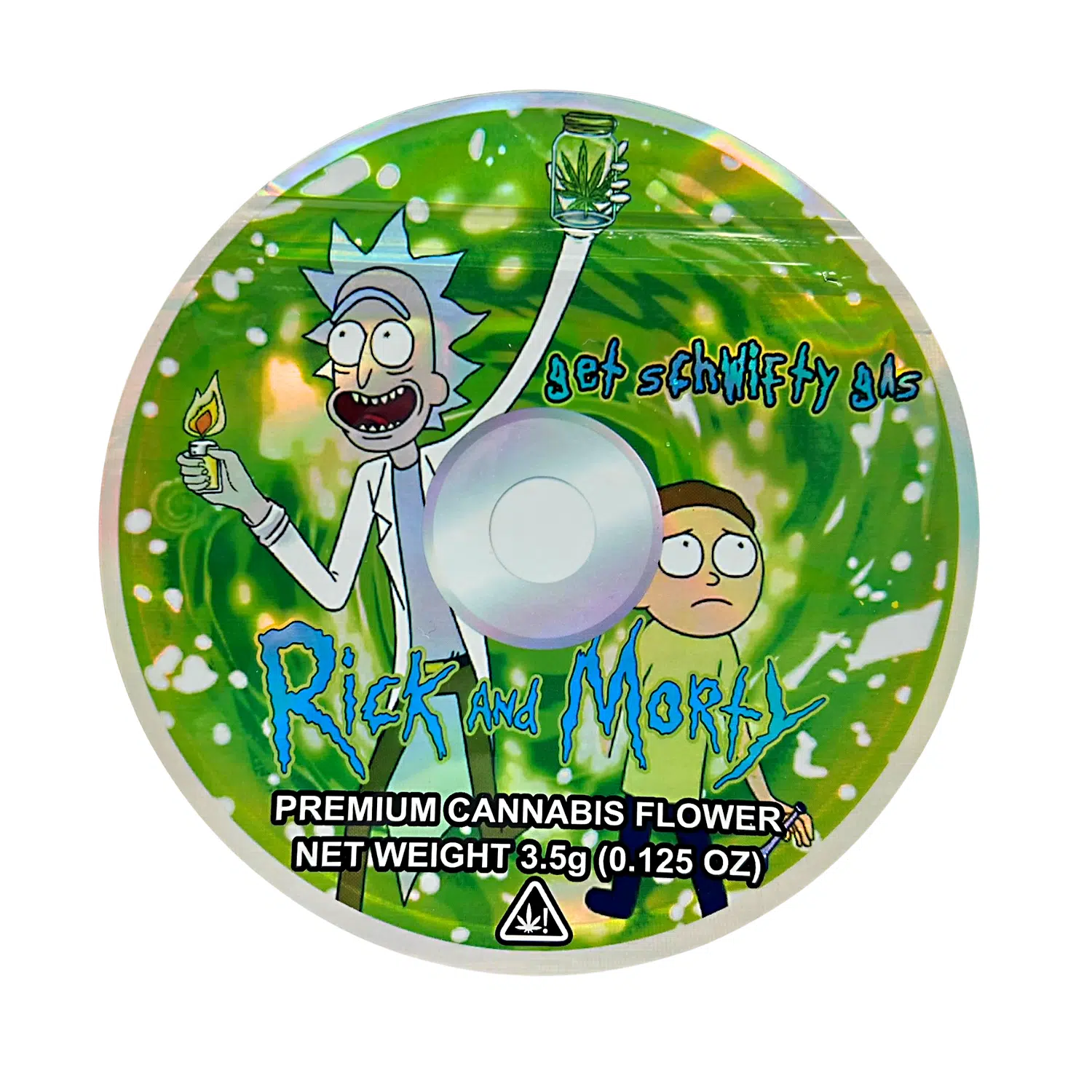 3.5 Gram Mylar Bag – Premium Mylar DVD Bag Only – Rick and Morty Get Schwifty Gas – DVDMB-35-032