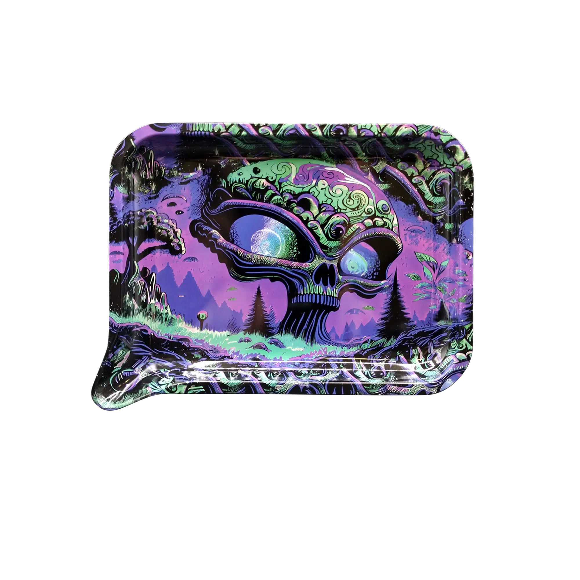 FRT-011 Get Lost Medium Funnel Rolling Tray – No Lid (Trippy Skull)