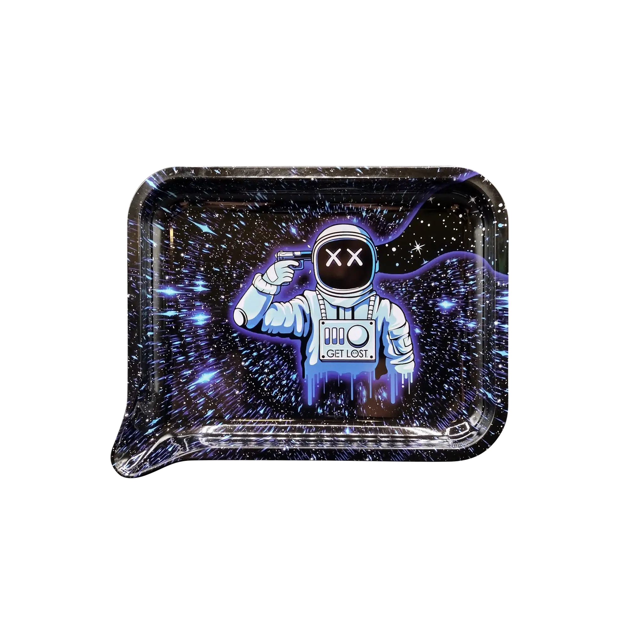 FRT-025 Get Lost Medium Funnel Rolling Tray – No Lid (Astronaut Suicide)