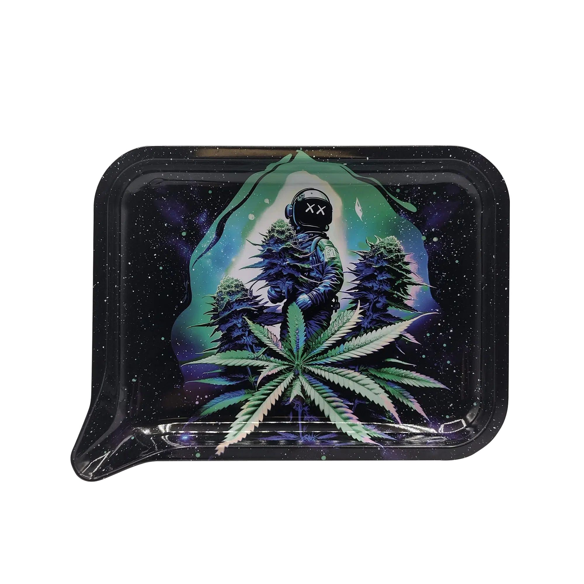 FRT-046 Get Lost Medium Funnel Rolling Tray – No Lid (Astronaut Weed Harvest)