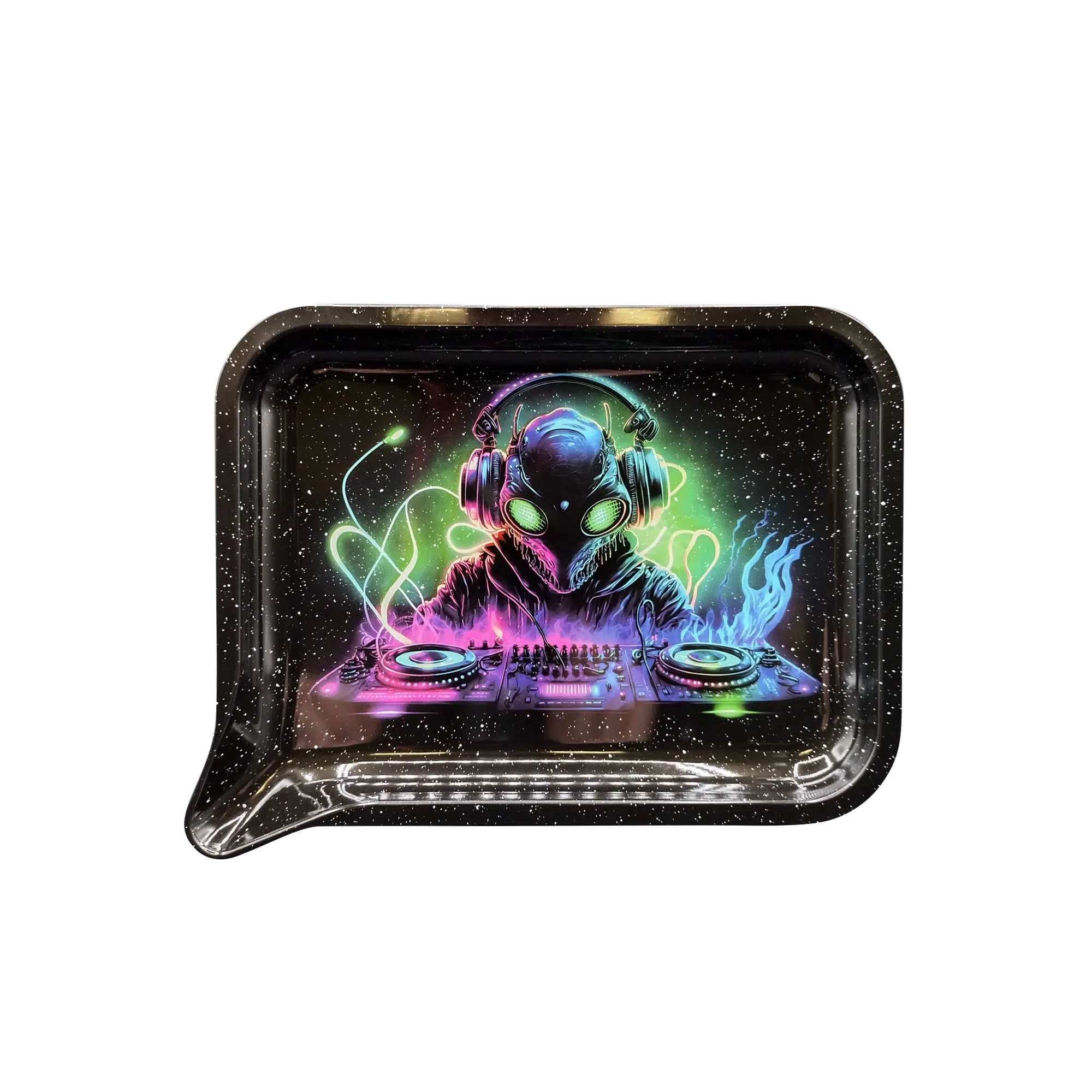FRT-049 Get Lost Medium Funnel Rolling Tray – No Lid (Alien DJ)