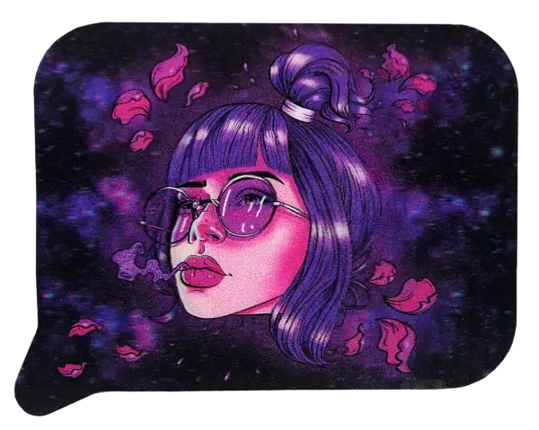 FRT3D-030 Get Lost Medium Funnel Rolling Tray with 3D Magnetic Lid (Get Lost Purple Hair Girl With Glasses) - Image 4