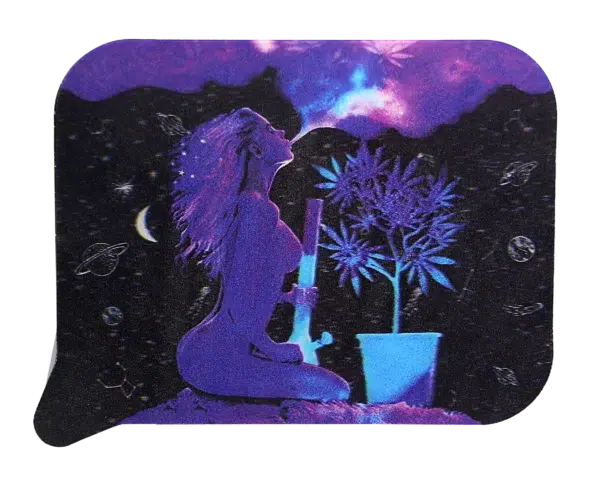 FRT3D-035 Get Lost Medium Funnel Rolling Tray with 3D Magnetic Lid (Get Lost Hot Girl Smoking Pipe) - Image 4