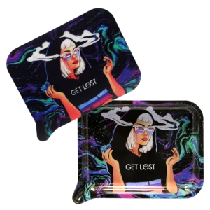 FRT3D-037 Get Lost Medium Funnel Rolling Tray with 3D Magnetic Lid (Get Lost Smoking Nun)