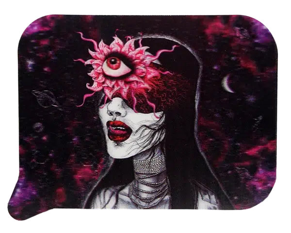 FRT3D-038 Get Lost Medium Funnel Rolling Tray with 3D Magnetic Lid (Get Lost Black Hair Third Red Eye) - Image 4
