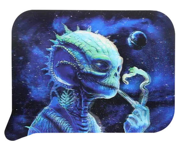 FRT3D-040 Get Lost Medium Funnel Rolling Tray with 3D Magnetic Lid (Get Lost Green Alien Smoking) - Image 4